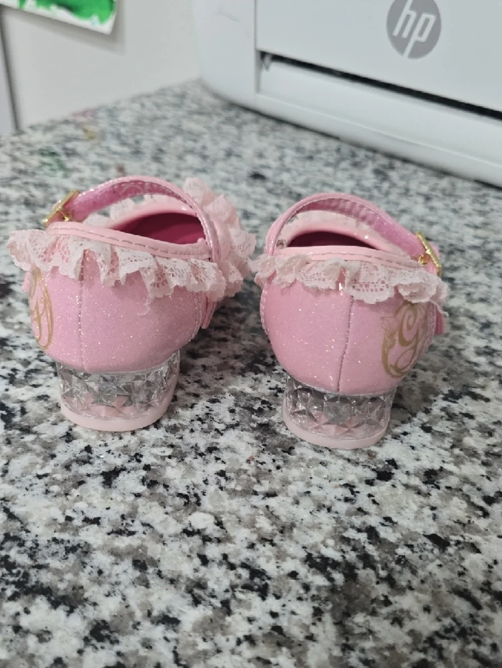 Girls Pink Lace Glenda High-Heel Shoes